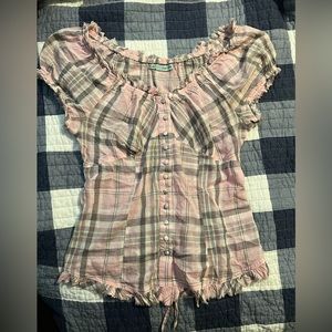 Maurice’s Plaid Button Blouse